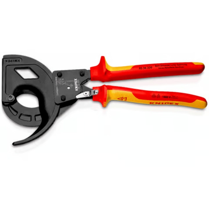 Knipex 95 36 320 kábelvágó olló, Legfeljebb 60 mm átmérőjű kábelekhez
