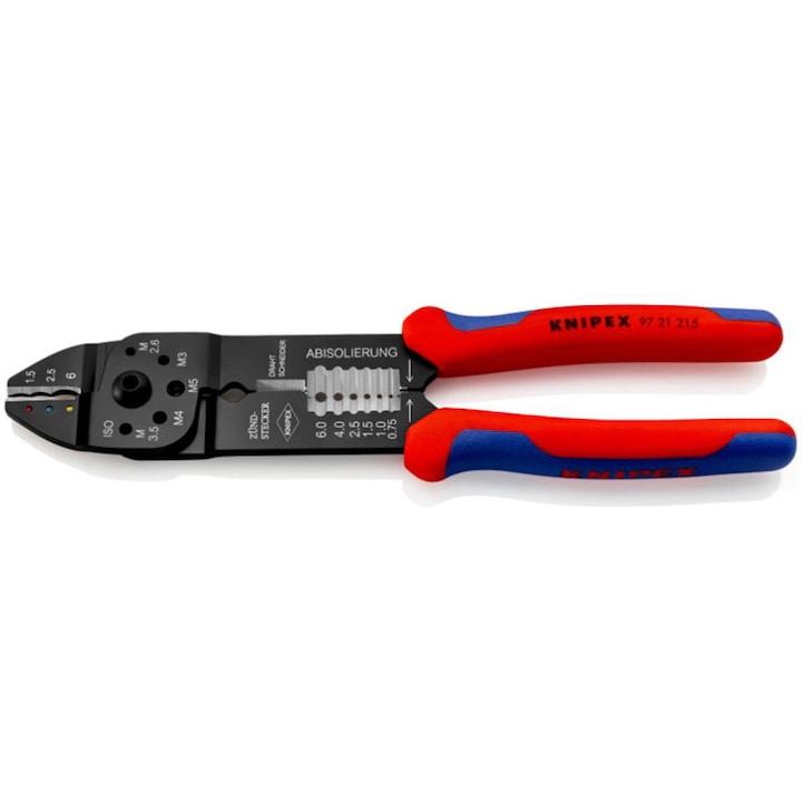 Knipex 97 21 215 krimpelő fogó, Nagy stabilitással és egyenletes működéssel