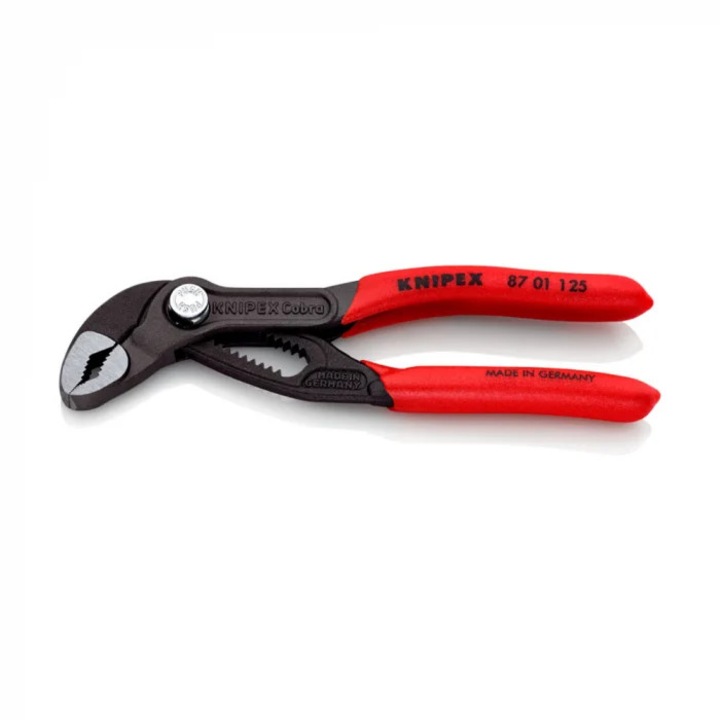 Knipex 87 01 125 Cobra high-tech vízpumpafogó, 125 mm, Finom és gyors beállítás közvetlenül a munkadarabon, 13 fokozatú állítás