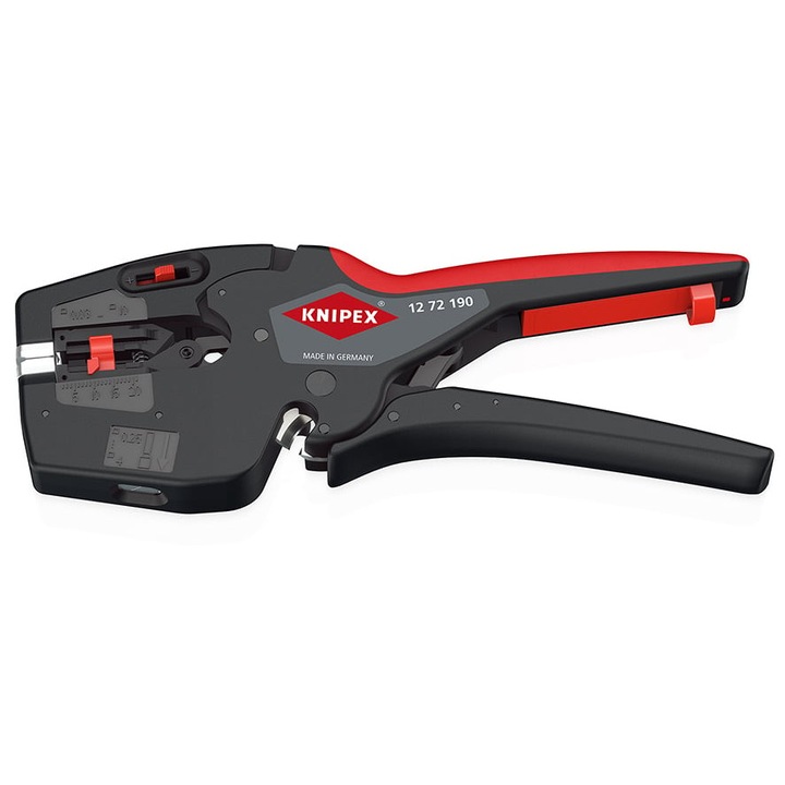 Scula multifunctionala KNIPEX NexStrip, 12 72 190, pentru electricieni, cu mecanism cu clichet