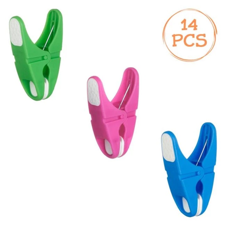 Carlige Softgrip Plastic Albastru Verde Fucsia 7cm Rufe Delicate