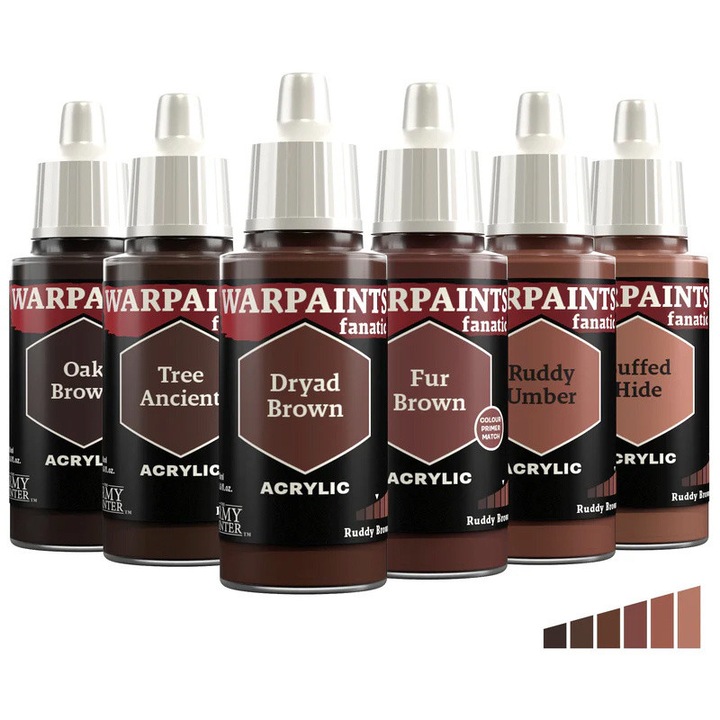 Flexible Triad festékkészlet: Ruddy Browns, Warpaints Fanatic, The Army Painter, 6 x 18ml