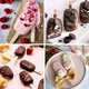 Set 2 Forme Mari Silicon DUAIU pentru Popsicle - 4 Cavitati Ovale cu Capace, Include 100 Betisoare, 100 Pungi, 100 Sarme, pentru inghetata, prajituri, popcorn, Violet