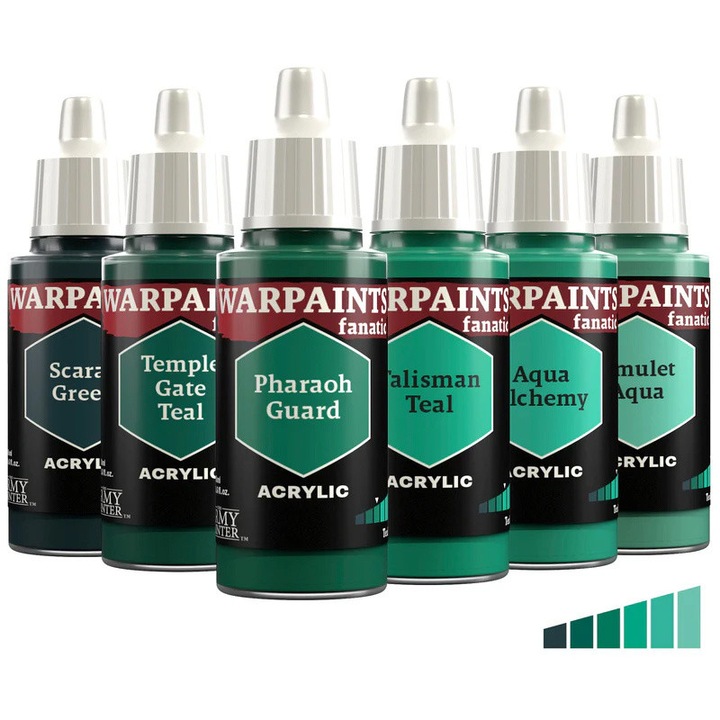 Flexible Triad festékkészlet: Teals, Warpaints Fanatic, The Army Painter, 6 x 18ml