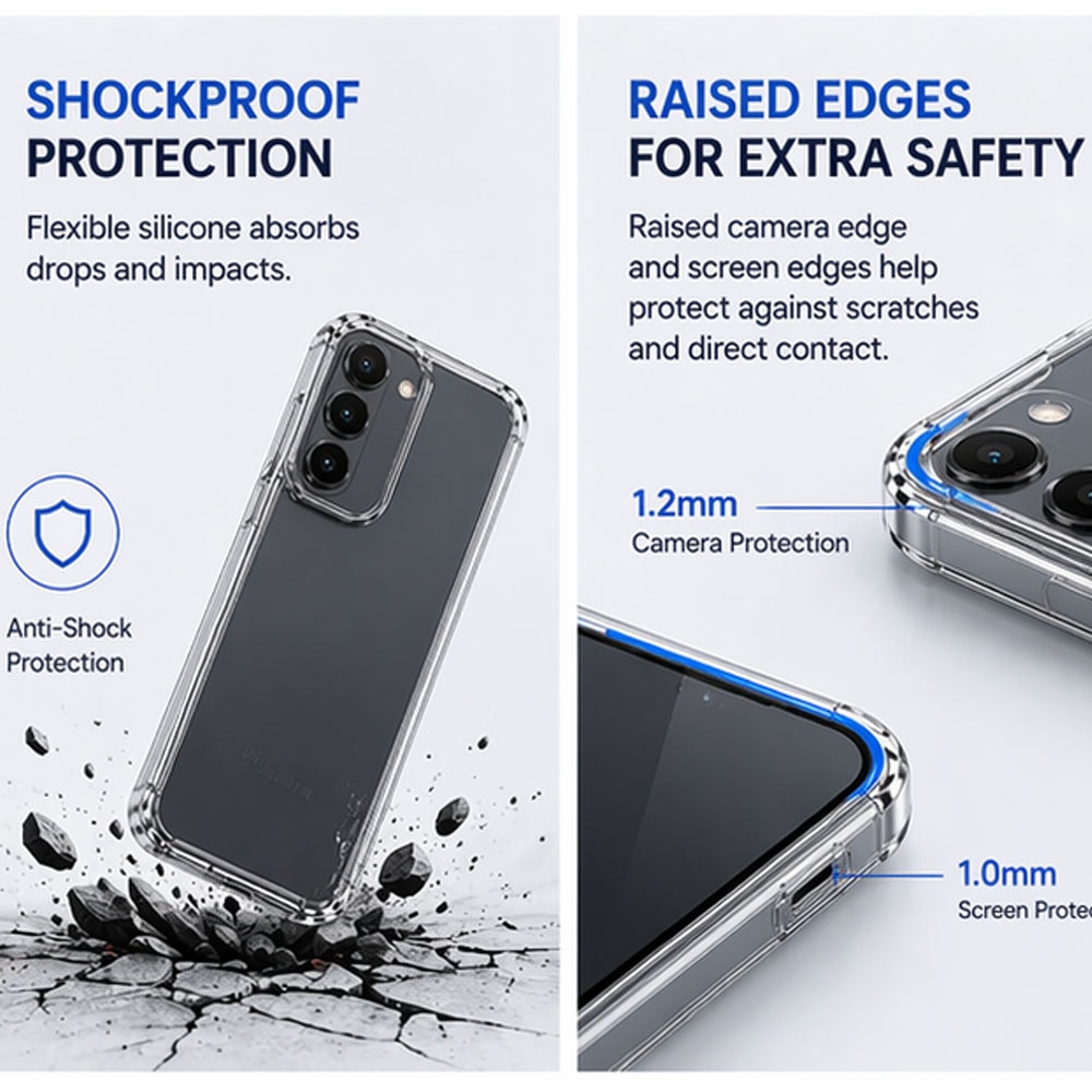BestCase® Husa Clear Silicon Compatibila cu OPPO Reno15, Anti soc, Protectie camera, Transparent