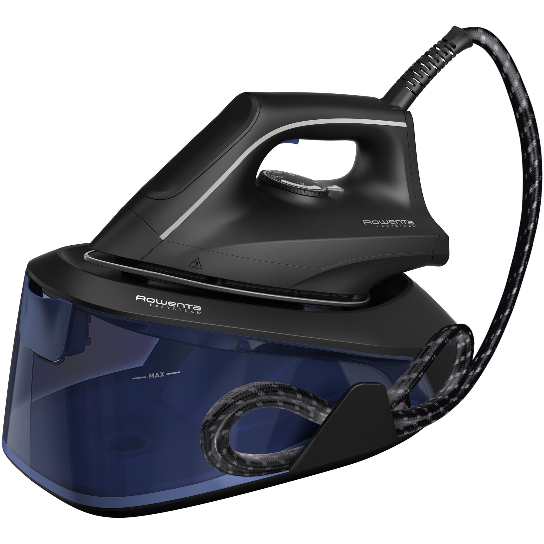 Centru de calcat Rowenta VR5121F0, statie de calcat, 2400W, presiune 5.2 bar, rezervor 1400 ml, negru/albastru, 1 buc