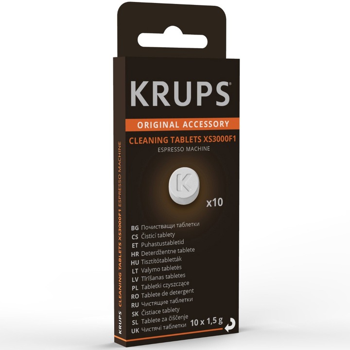 Tablete de curatare Krups XS3000F1 pentru espressor automat, 10 bucati