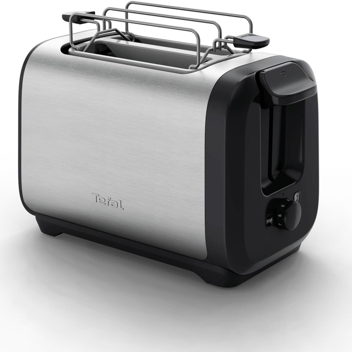 Prajitor de paine Tefal Subito TT5S1DE0, 1200 W, 7 trepte de rumenire, 3 functii dedicate, tava firimituri, argintiu & negru