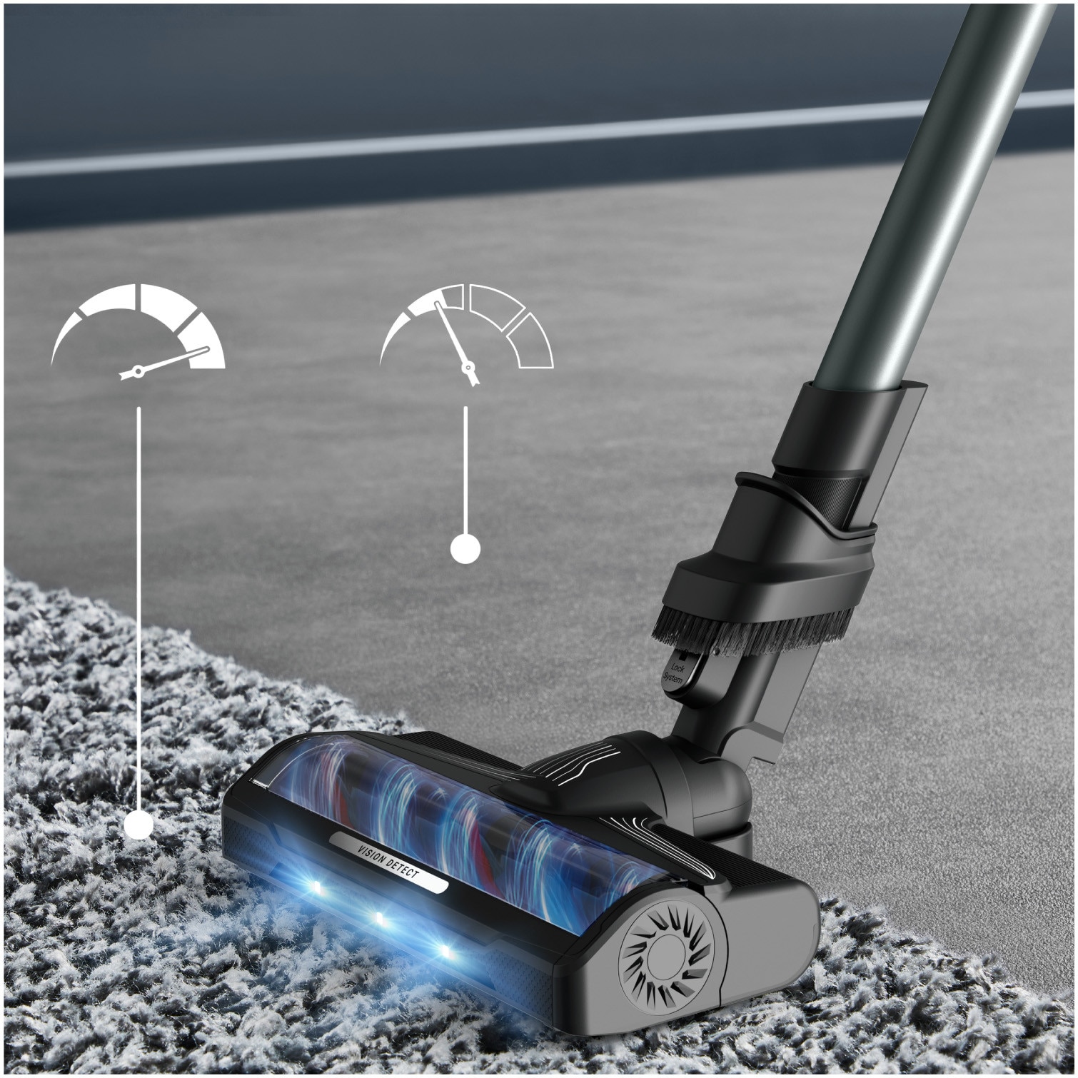 Aspirator vertical Rowenta X-Force Flex 10.80 RH7A35E0, 300 W, 18.5V, autonomie 60 minute, filtrare 99.9%, recipient 0.44 L, tub flexibil, perie cu LED, panou digital SmartControl, verde & negru