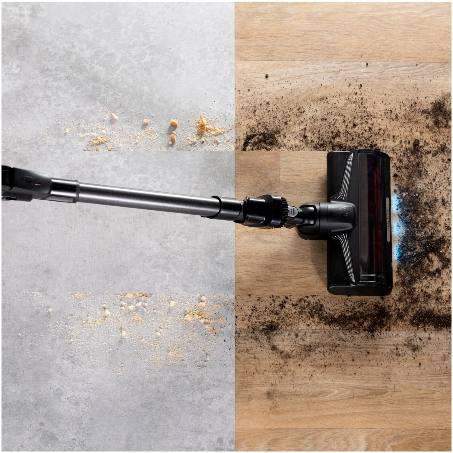 Aspirator vertical Rowenta X-Force Flex 10.80 RH7A35E0, 300 W, 18.5V, autonomie 60 minute, filtrare 99.9%, recipient 0.44 L, tub flexibil, perie cu LED, panou digital SmartControl, verde & negru