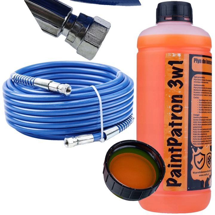 Furtun de vopsit, urethane durabil, conexiuni flexibile, albastru, 30m