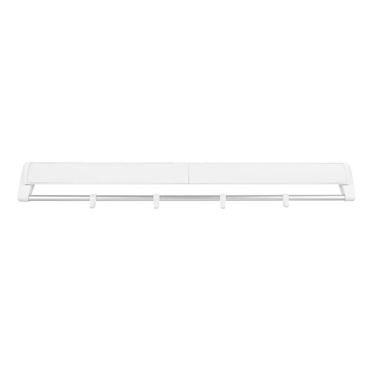 Uscator de rufe, design extensibil, alb, montare pe perete, 7 suporturi