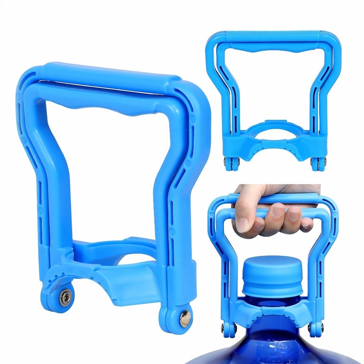 FONIX ergonomikus fogantyú 19L-es vizespalackok emeléséhez, biztonságos fogás, strapabíró műanyag, 12.5x13.5cm, kék