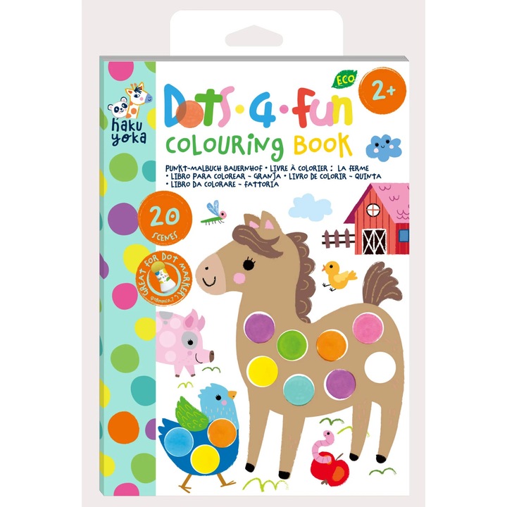 Carte de colorat Dots4Fun - Animale de ferma