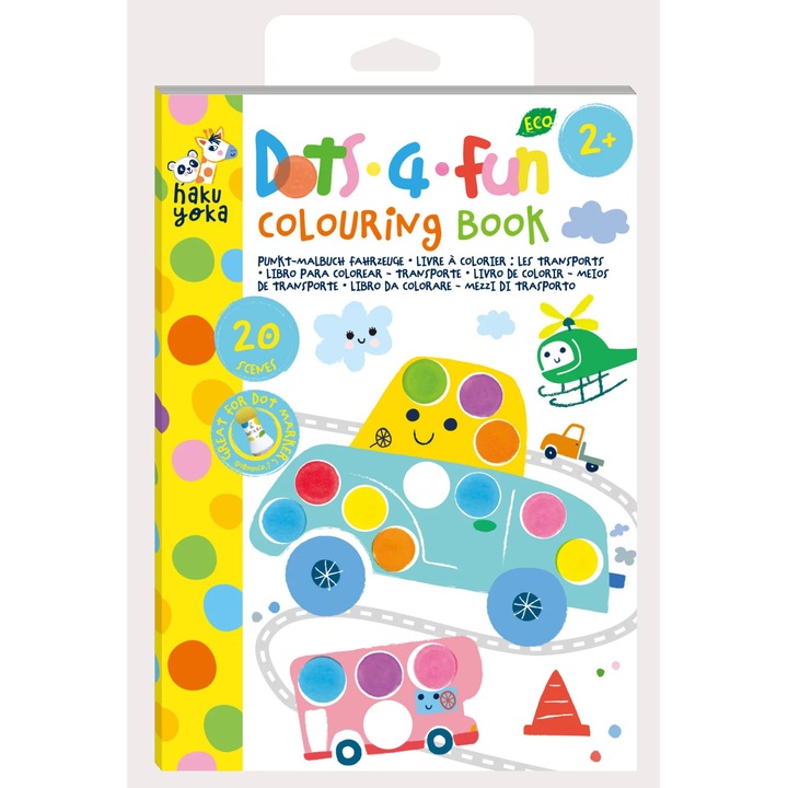 Carte de colorat Dots4Fun, Avenir, mijloace de transport, 25x17.6x0.5cm