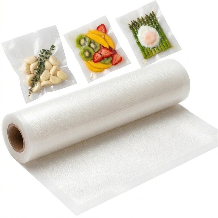 Rola folie vidat gofrata RUHHY, tip maneca, 28 x 600 cm, PE si PA, Transparent