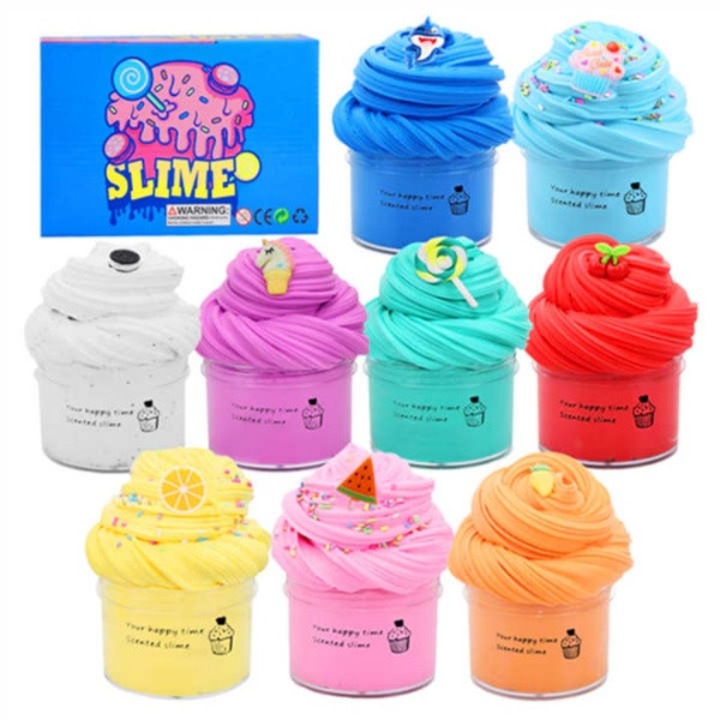 Slime, din lut, set 9 bucati, formula super moale, care nu se lipeste, pentru ore intregi de distractie, distractiv si educativ, joaca creativa, amelioreaza stresul atat pentru copii, cat si pentru adulti - CLAYFUN JOJOY®