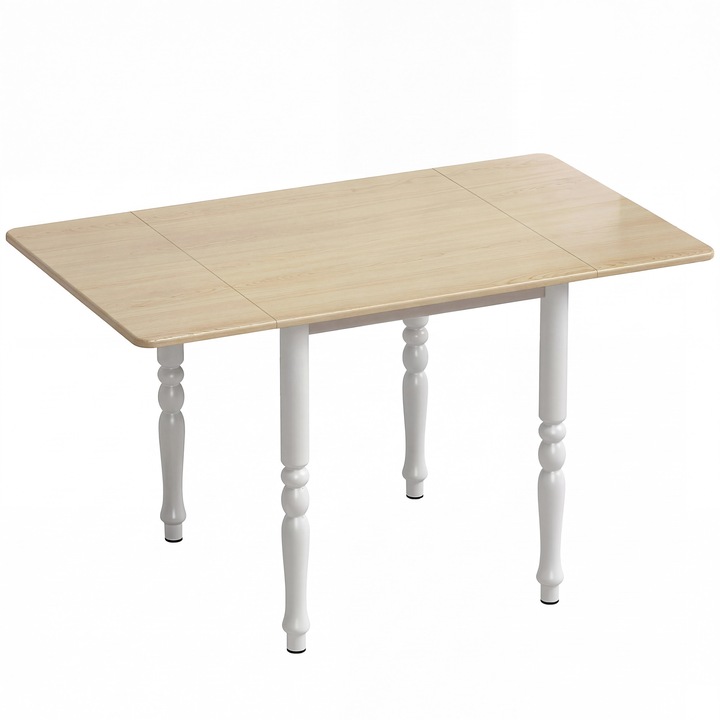 Сгъваема трапезна маса, HOMCOM, MDF, стомана, 134 x 80 x 75 см, цвят дърво