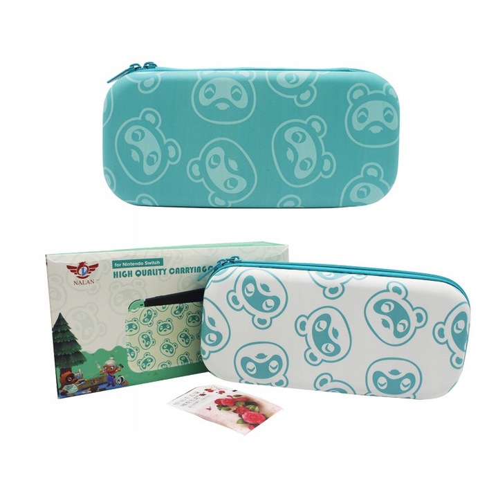 Etui pentru Nintendo Switch, NALAN, Animal Crossing, 10 locuri pentru jocuri, 183x55x130mm, multicolor