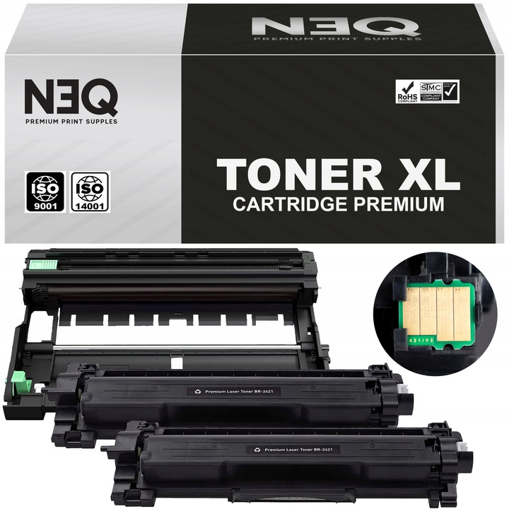 Toner készlet TN-2421 + dob DR-2401, NEQ, fekete, 2x3000 oldal, 12000 oldal