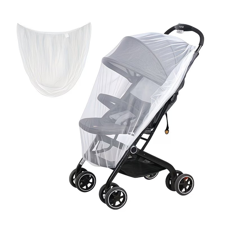 Plasă Anti-Insecte CCmax pentru Cărucior, Alb, 110x90cm, cu Sistem de Prindere Elastic