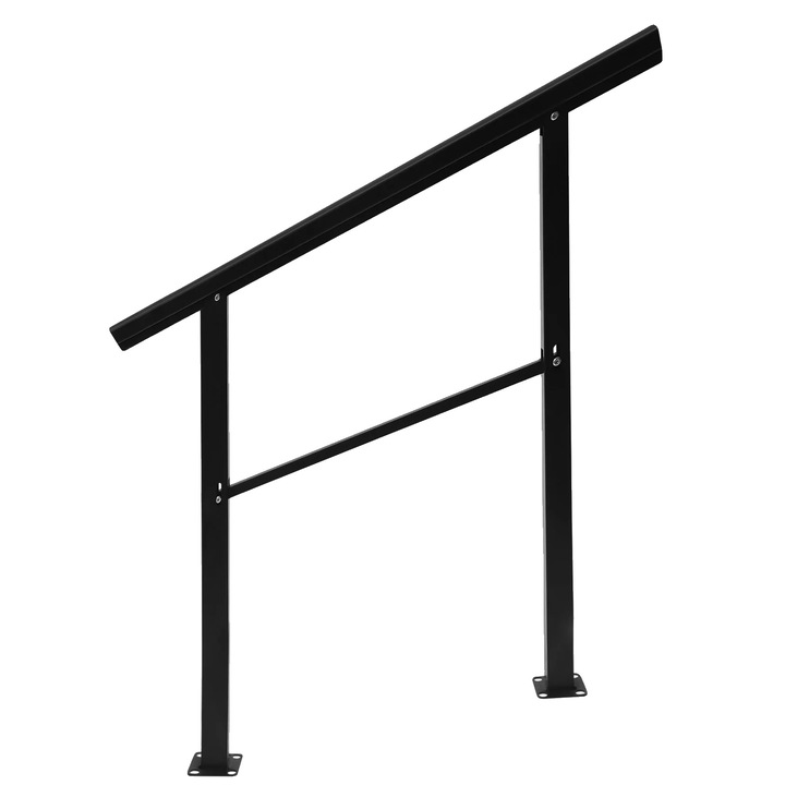 Balustrada pentru scari, ajustabila, capacitate de incarcare 150 kg, neagra