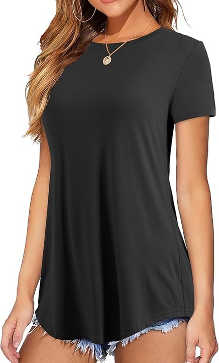 Tricou de vara pentru femei, lejer, respirabil, Negru