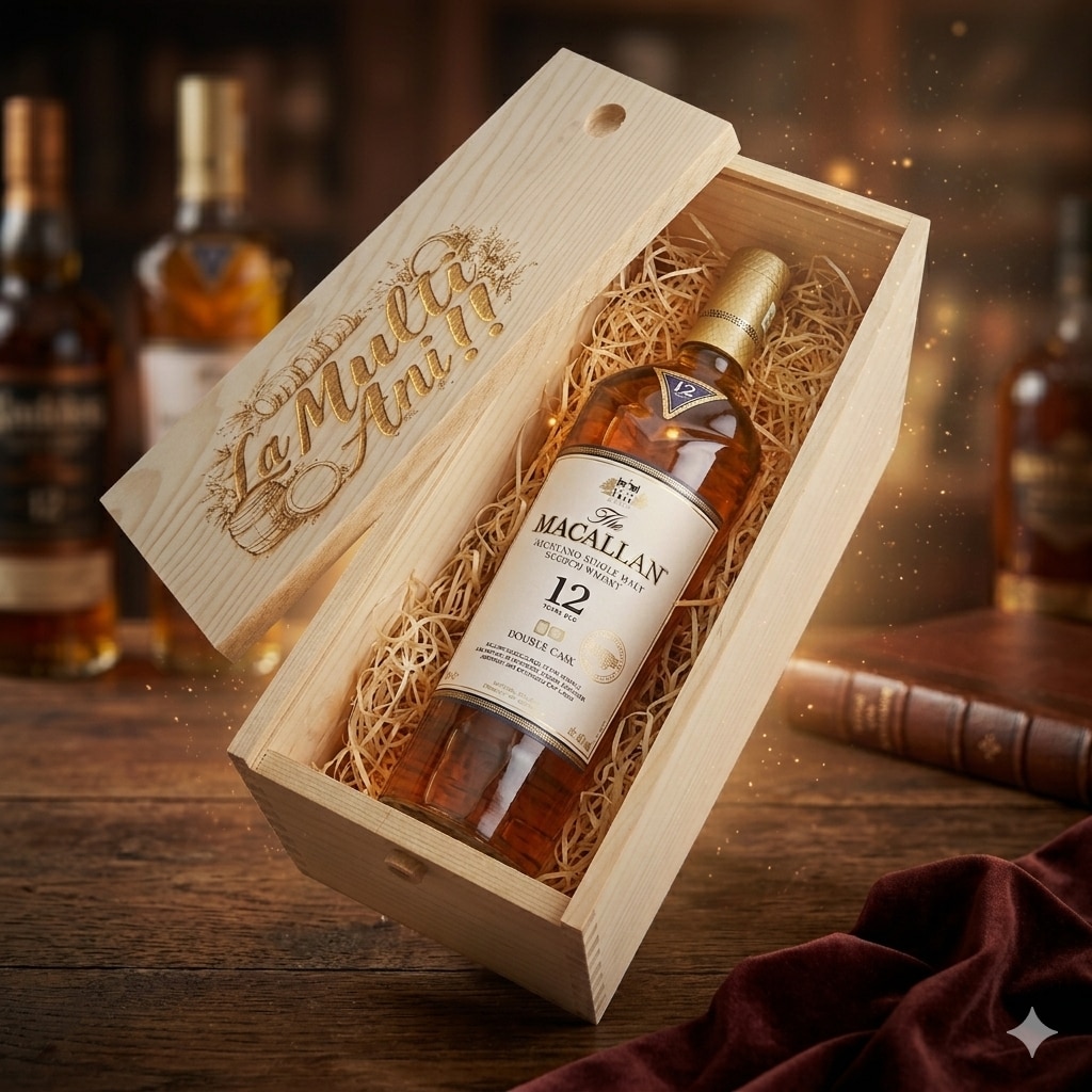 Pachet Cadou Whisky The Macallan 12 ani Double Cask, 40% 0.7L