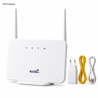 Router Wireless 4G Portabil, AjieQaQ®, 300Mbps, Cu Slot Cartela SIM, Plug and Play, Latenta Ultra-Scazuta, Suporta 12 Utilizatori simultan, 2 Antene, Dimensiuni 21.5x15x4.5cm, Plastic, Culoare Alb
