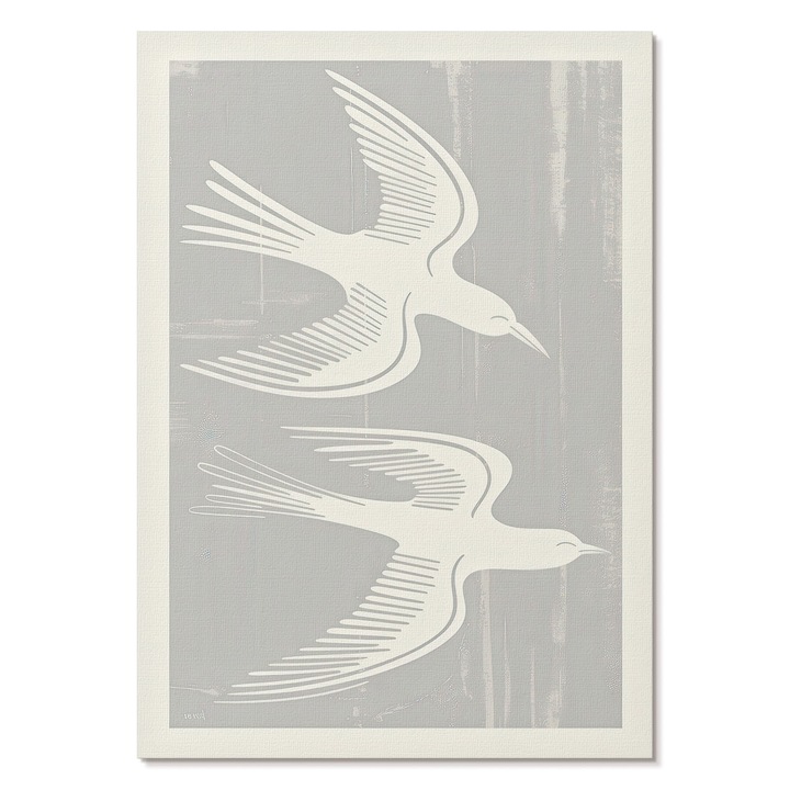 Poster A4 Pentru Perete, Tulup, Pasari Minimaliste, Gri, 21 x 29.7 cm, Print Pe Panza, Decorativ, 010030020070000293662