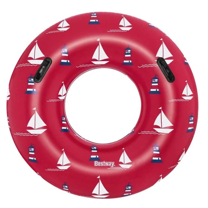 Colac gonflabil cu manere, Bestway, model naval, 119cm, culoare aleatorie