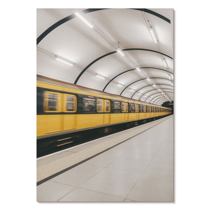 Dekoratív Vászonkép A4, Tulup, Gyors metró, Sárga, 21 x 29.7 cm, Élénk Színek, Keret nélkül, 010030020070000293836