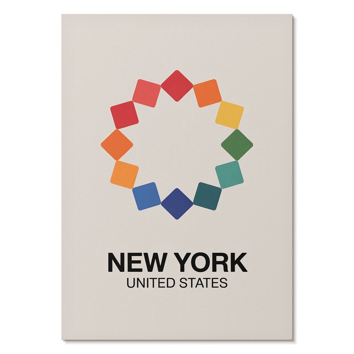 Dekoratív Vászonkép A4, Tulup, New York-i illusztráció, Piros, 21 x 29.7 cm, Élénk Színek, Keret nélkül, 010030020070000293922