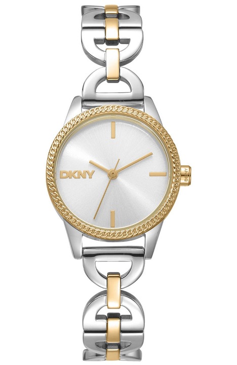 DKNY női karóra, rozsdamentes acél szíj, nyitott design, ezüst színű