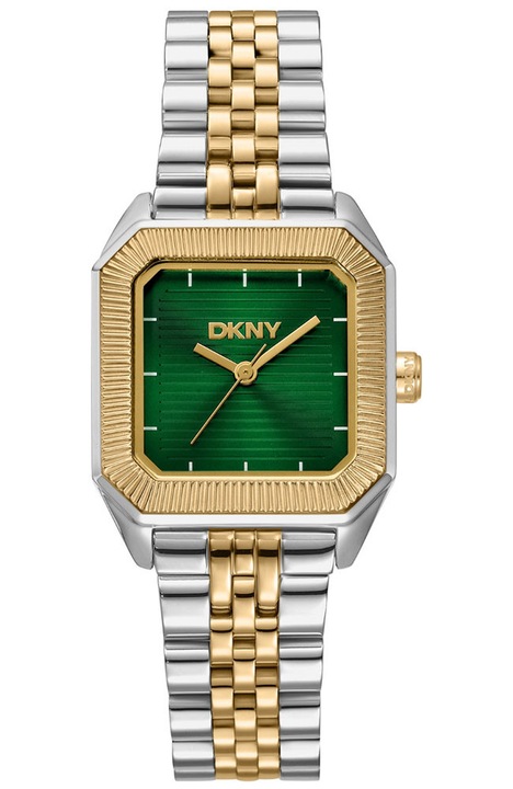DKNY női karóra, Signature Shape modell, rozsdamentes acél szíj, zöld, 30x30mm