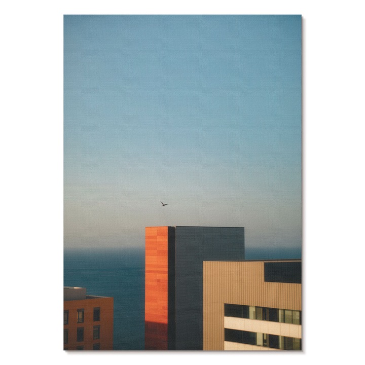 Poster A1 Pentru Perete, Tulup, Orasul Si Marea, Albastru, 59.4 x 84 cm, Print Pe Panza, Decorativ, 010030020310000294217