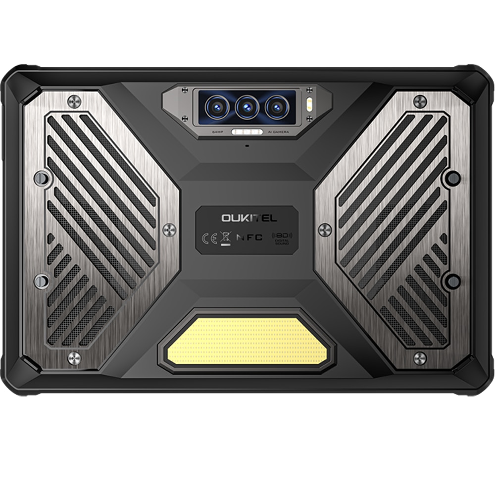 Tableta rugged Oukitel RT10, 5G, Dual-SIM, Wi-Fi, 11-inch 120Hz, Dimensity 7400X, 12GB RAM, 512GB, NFC, GPS, 25000mAh, Android 15