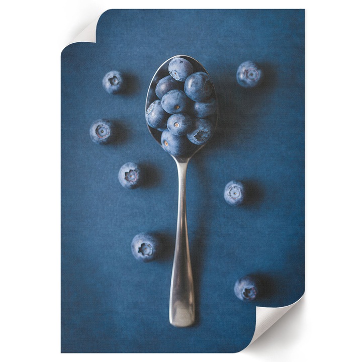Poster A4 Canvas Decorativ, Wallfluent, O Lingura De Afine, Albastru, 21 x 29.7 cm, Decor Perete Interior, Pentru Living Sau Dormitor, 010030020070000293319