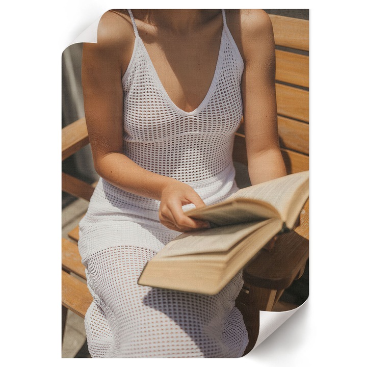 Poster A4 Canvas Decorativ, Wallfluent, Lectura Femeilor, Alb, 21 x 29.7 cm, Decor Perete Interior, Pentru Living Sau Dormitor, 010030020070000293331