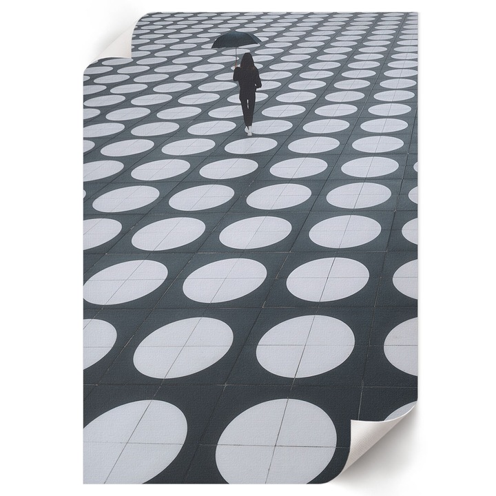 Poster A4 Canvas Decorativ, Wallfluent, Modele Geometrice, Negru, 21 x 29.7 cm, Decor Perete Interior, Pentru Living Sau Dormitor, 010030020070000293384
