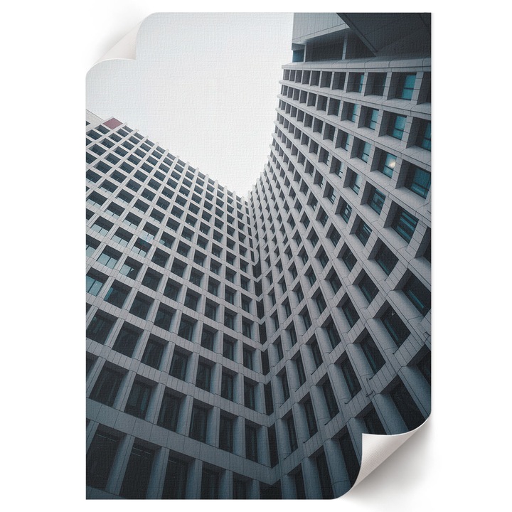 Poster A4 Canvas Decorativ, Wallfluent, Cladire Moderna, Gri, 21 x 29.7 cm, Decor Perete Interior, Pentru Living Sau Dormitor, 010030020070000293835
