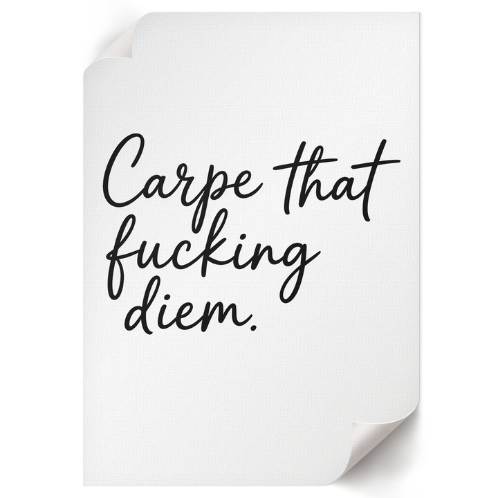 Poster A4 Canvas Decorativ, Wallfluent, Carpe Diem, Alb, 21 x 29.7 cm, Decor Perete Interior, Pentru Living Sau Dormitor, 010030020070000293837