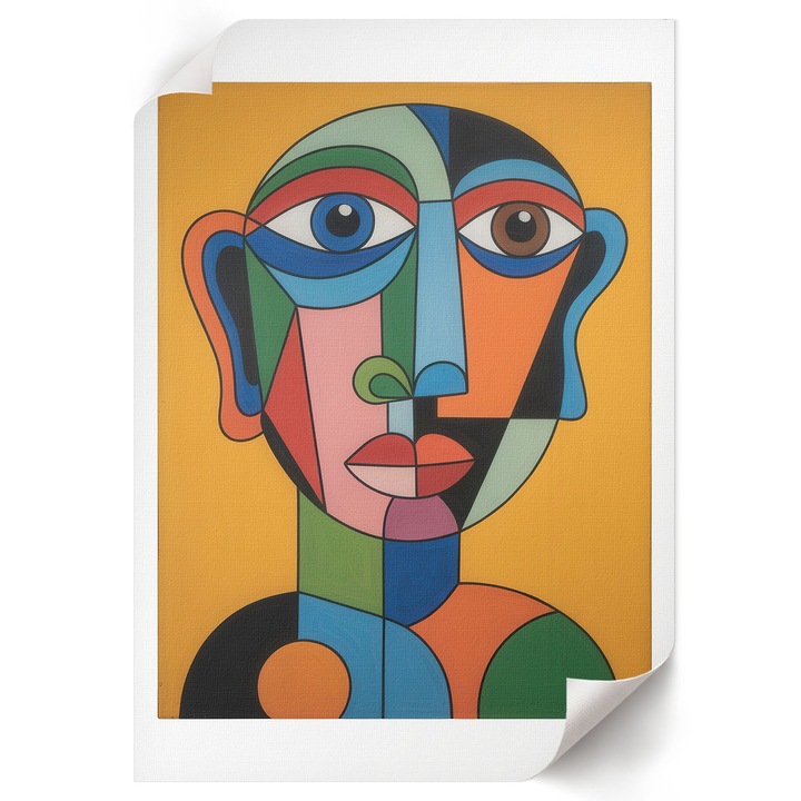 Poster A4 Canvas Decorativ, Wallfluent, Portret Suprarealist, Galben, 21 x 29.7 cm, Decor Perete Interior, Pentru Living Sau Dormitor, 010030020070000293959