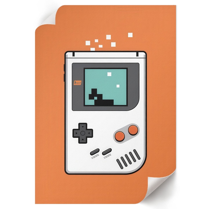 Poster A4 Canvas Decorativ, Wallfluent, Gameboy Retro, Portocaliu, 21 x 29.7 cm, Decor Perete Interior, Pentru Living Sau Dormitor, 010030020070000293956