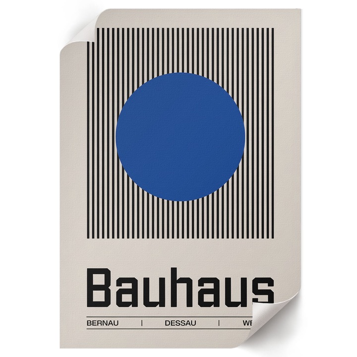 Dekoratív Poszter A1, Wallfluent, Bauhaus Design, Fehér, 59.4 x 84 cm, Hálószoba és Nappali, Vászonkép, 010030020310000293921