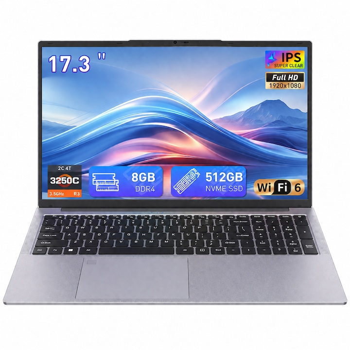 Лаптоп Auusda 17.3" с процесор AMD Ryzen 3 3250 8GB DDR4 512GB, Full HD, AMD Radeon™ Graphics, Windows 11 Pro