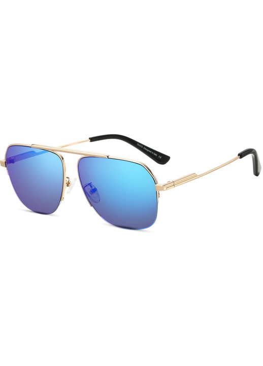Ochelari Soare DUCO Retro Auriu Lentila Albastra Albastru One Size INTL