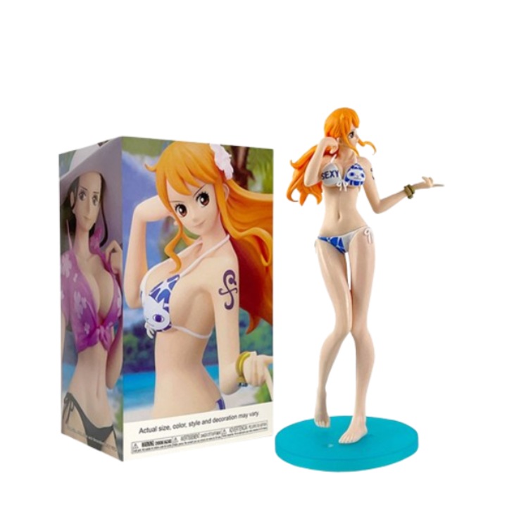 Figurina Set - Nami One Piece, costum de baie, detalii bogate, culori vibrante, ambalaj colorat