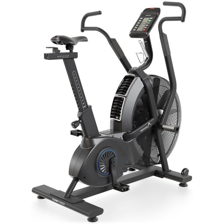 Велоергометър Flow Fitness Airbike A1i, Черен, Въздушно съпротивление, LCD дисплей, Макс. 150 кг