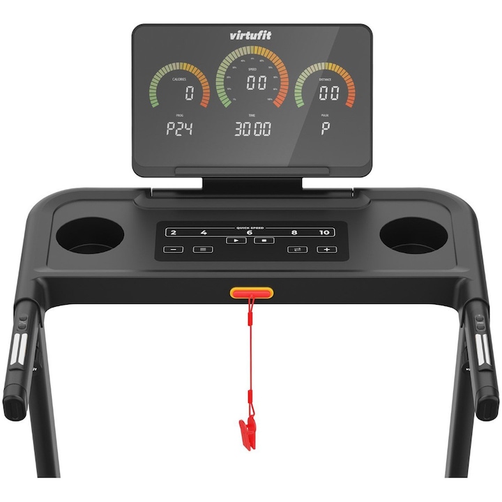 Banda de alergare VirtuFit TR75i, Negru, 129.5x60x110.5cm, Motor 1.5CP, Viteza 0.8-12km/h, Inclinare 3 nivele, Max 120kg